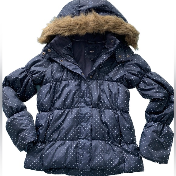 GAP Other - GAP KIDS puffer coat navy with polka dots size Large